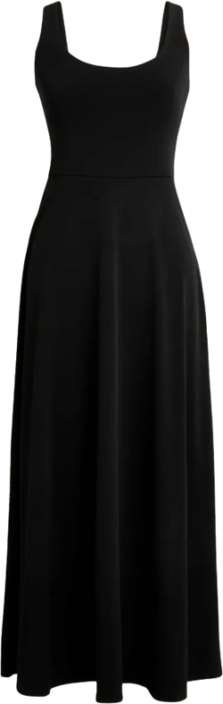 Scoopneck A-line midi dress in matte jersey