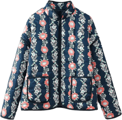 Perbai Womens Floral Cropped Quilted Jacket Lightweight Reversible Open Front Puffer Cardigan Coat