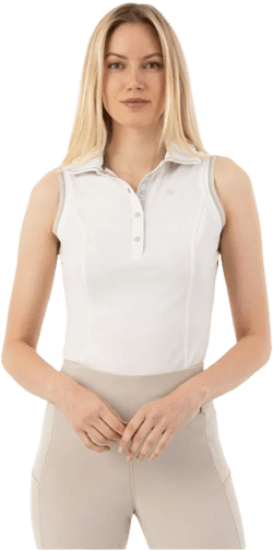 Sleeveless Polo- Bright White (Outlet)