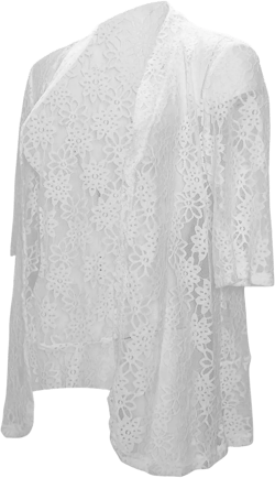 Lace Cardigan for Women Lightweight Summer Fall Dressy Elegant 3/4 Sleeve Sheer Floral Crochet Shrug Cover up Tops B-White