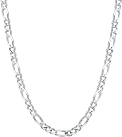925 Sterling Silver Figaro Chain 3MM, 4MM, 5.5MM Italian Diamond-Cut Figaro Link Chain Necklace Gift for Men Women 18, 20, 22, 24, 26 Inches 24 Inches 3mm Wide 1.Silver