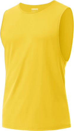 MAGNIVIT Mens Beach Training Tops Hiking Tank Tops Sport Shirt Camping Tops True Lightweight Classic Under Casual Shirt XX-Large Yellow
