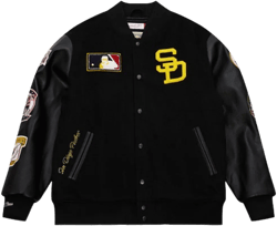 Mitchell & Ness : Padres Black Out Collection Varsity Jacket Vintage Logo