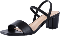 N.N.G Women Heels Sandals Ankle Strappy Roman Gladiator Festival Adjustable Chunky Boho Beach Goddess Vintage Italian Summer Casual Vacation Low Heel Chunky Block Leather Casual Square toe 9 Black/2'' Elastic