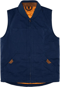 Lisskolo Men's Quilted Lined Vest Washed Canvas Winter Warm Outdoor Hunting Work Utility Travel Vest Jacket XX-Large Navy