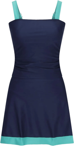 Two Piece Tankini Swimsuits for Women Vintage Swimdress Modest Tummy Control Push Up Bathing Suit Skirt Swimwear Medium Blue