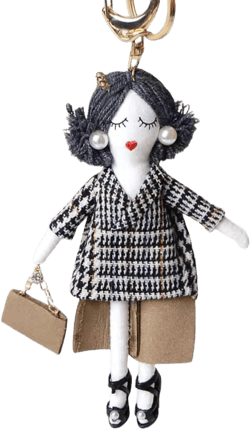 Designer Inspired Vintage Galmour Fashion Doll Puppet Chic Key chain Car Key Ring Bag Purse Backpack for Women