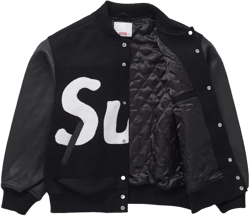 Supreme Big Logo Chenille Varsity Jacket Black