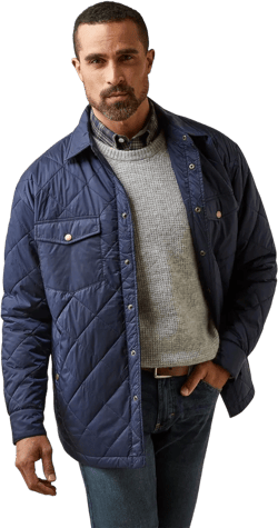 Ariat Men's Stinson Shirt Jacket Medium Navy
