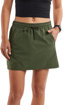 Aurgelmir Women Casual Hiking Outdoor Golf Skirts Stretch Running Quick Dry Athletic Skirts with Pockets Army Green