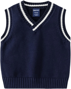 Meufam Toddler Kids 2023 Solid Color Tank Tops Casaul V Neck Sweater Vest Sleeveless Pullover Knitted Waistcoat Vest 2-3T Navy