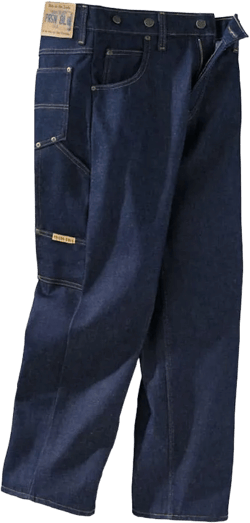 Prison Blues Men's Work Jeans (7 Pocket) Without Suspender Buttons 42W x 30L Rigid Blue