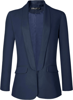 Urban CoCo Women's Office Blazer Jacket Open Front Womens Blazers for Work Professional Navy Blue X-Large