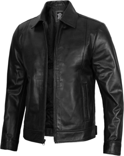 fjackets Mens Brown Leather Jacket - Real Leather Jackets For Men - Moto Style Leather Jacket Men Wiiick - Black Leather Jacket XX-Large