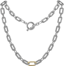 Women's Link Necklace 18k Gold Plated Double Twist Wire Gold and Silver 2 Tone Chain Necklaces Christmas New Year Jewelry Gold & Silver 1