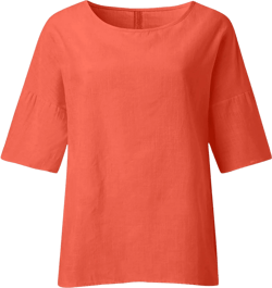 slqdgmryz Linen Shirts for Women 3/4 Sleeve Plus Size Tops Loose Crew Neck T Shirts Casual Three Quarter Length Tunic Tops B023- Vermilion Large