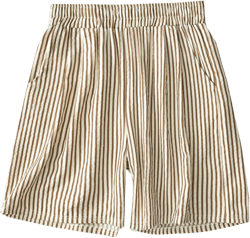 Cotton Bermuda Shorts for Women Petite Trendy Stripe Print Elastic Waist Short Pants Summer Beach Vacation Shorts X-Large #C02-khaki