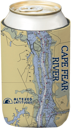 Cape Fear River Chart Can Cooler (4-Pack)