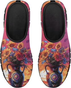 Ystardream Women's Loafers & Slip-Ons Casual Canvas Slip-On Ladies Travel Shoes Abstract Sunflower 7