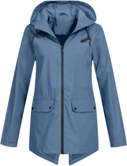 Rain Jacket Women Waterproof Hooded Windbreaker Long Rain Coat Lightweight Raincoats Travel Hooded Trench Coats 3X-Large Blue