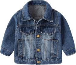 Betadog Jean Jacket for Girls Kids & Toddler Girls' Spring Button Down Outfit Boys Denim Jackets Outerwear 12-18 Months Blue