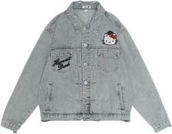 Men Denim Jacket Embroidered Denim Jacket Men's Loose Wash Denim Jacket