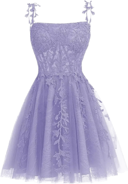 RSOETOO Sparkly Spaghetti Straps Homecoming Dresses for Teens Lace Mini Prom Dresses RO160 18 Plus Lavender