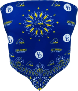 Lojobands Women's Bandana Top Tailgate Outfit College Tank Top Crop Top Made in USA One Size Fits Most One Size Delaware Blue Hens - Blue