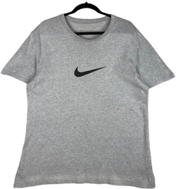Nike 2000's Womens Light Grey Centre Logo Cotton Tee Shirt Size M