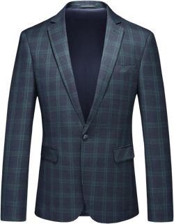 Men's Plaid Blazer Sport Coats Jackets Slim Fit Lightweight Casual Checkered Blazer for Men Small Black Green