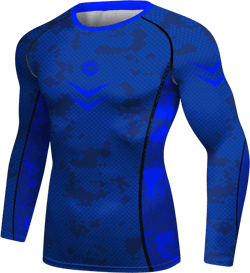 Men's Compression Long Sleeve Quick Dry Shirt Workout Active Sport Printing Tee (XL, Style 37)