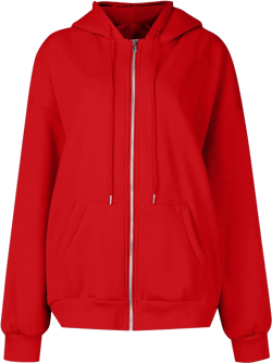 TWGONE Womens Zip Up Hoodies Long Sleeve Oversized Sweatshirts Y2K Jacket Pockets Fall Winter Outfits Fashion Clothes Red XX-Large