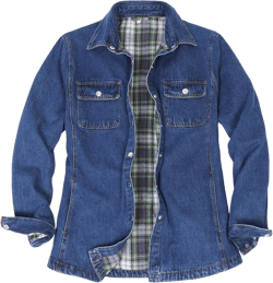 ZENTHACE Women's Flannel Lined Washed Denim Work Play Shirt Jacket,Fall Winter Light-Med Jean Shacket Medium Blue