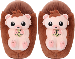 Women's Kawaii Mule, One Size Medium Women/One Size Men Poki the Hedgehog Brown