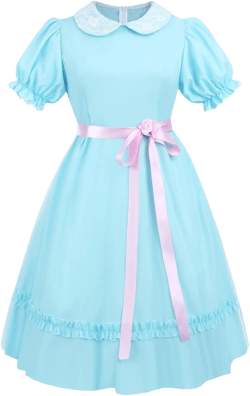 LTAKK Women Grady Twins Costume Creepy Doll Twins Dresses Adult Scary Halloween Cosplay Medium Blue-a