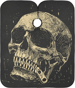 ALAZA Retro Style Skull Barber Cape for Men Women, Waterproof Haircut Apron Beard Shaving Bib Hair Cutting Cloth 55 x 65 Inch