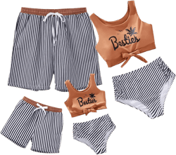 IFFEI Family Matching Swimsuits Two Pieces Bikini Set Floral Leaf Printed Mommy and Me Bathing Suits : Clothing, Shoes & Jewelry