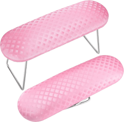 Nail Arm Rest Leather Manicure Hand Rest for Nails Tech Microfiber Leather Nail Pillow Nail Art Hand Pillow Nail Arm Holder for Women Nail Art Decoration(Pink)