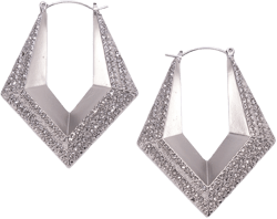 Angular Sparkle Hoop Earring