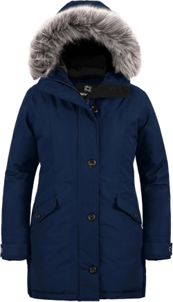 wantdo Women's Plus Size Winter Coat Warm Long Puffer Coat Thicken Parka Jacket with Hood 5X Navy