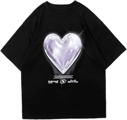Vamtac Oversized Graphic Tees Vintage Love Balloon Printed Casual Streetwear Tops Summer Cotton T Shirts Y2k Unisex
