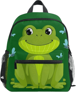Fisyme Toddler Backpack Green Frog Butterfly School Bag Kids Backpacks for Kindergarten Preschool Nursery Girls Boys, S Multicolor-9 Small