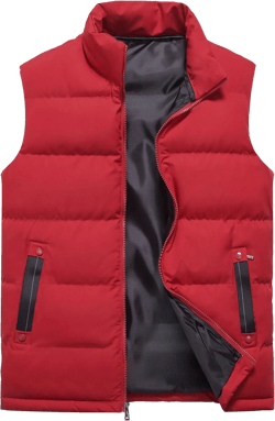 XinYangNi Mens Puffer Vest Quilted Outerwear Winter Warm Down Puffy Vests Lightweight Casual Padded Jacket Medium 03/Red