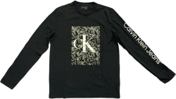Calvin Klein Long Sleeve Cotton Digital Camo Crew Neck T-shirt Black S-XXL