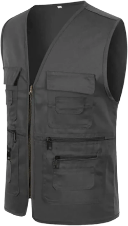 Men's Fishing Vest Utility Safari Travel Vest Multi Pockets Outdoor Lightweight Work Photo Cargo Fly Summer Vest 3X-Large Black