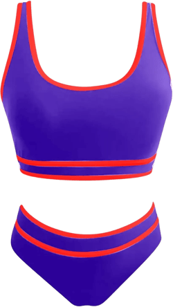 Womens Bikini Sets High Waist Tummy Control Swimsuit Color Block Bathing Suits Tankini Suits for Women