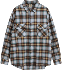 Men Long Sleeved T Shirt Spring and Autumn Plaid Shirt Coat Men's Loose Casual Long Sleeves Shirt
