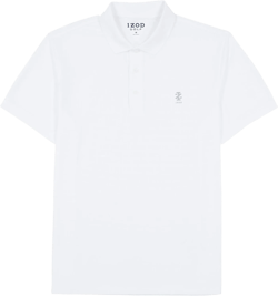 IZOD Men's Performance Golf Grid Short Sleeve Stretch Polo Shirt-Legacy Large Bright White