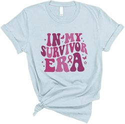 in My Survivor Era Shirt Unisex Large Light Blue