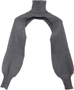 xxxiticat Women's Turtleneck Shrug Sweater Long Sleeve High Neck Cutout Knitted Arm Warmer Cropped Sweaters One Size Gray
